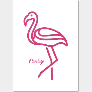 pink flamingo Posters and Art